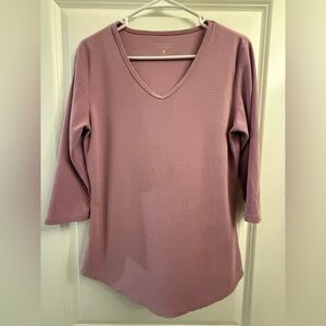 Women's Pink V-Neck Top
